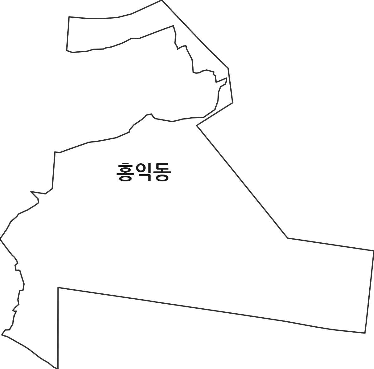 서울특별시 성동구 홍익동 법정동 행정구역 경계 지도