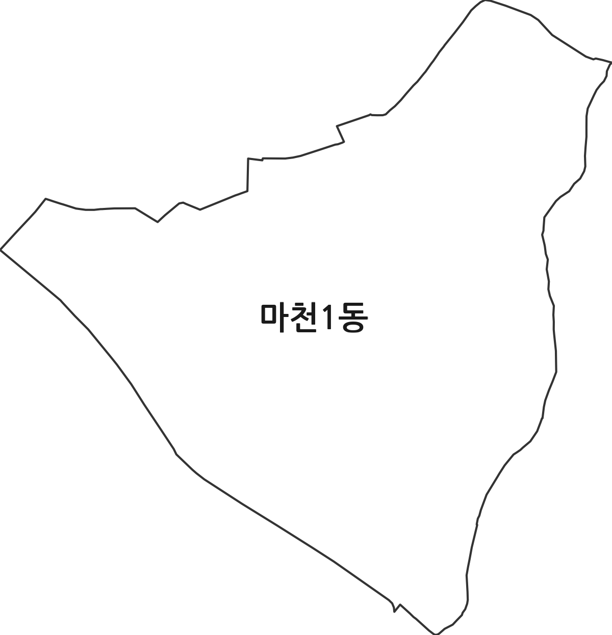 서울특별시 송파구 마천1동 행정동 행정구역 경계 지도