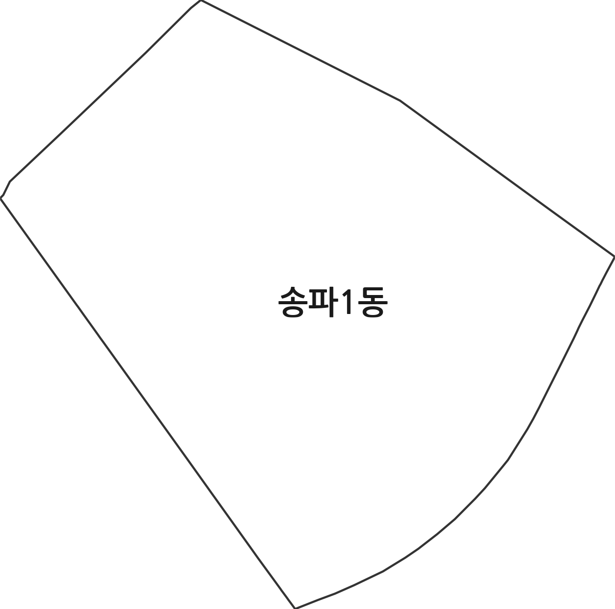 서울특별시 송파구 송파1동 행정동 행정구역 경계 지도