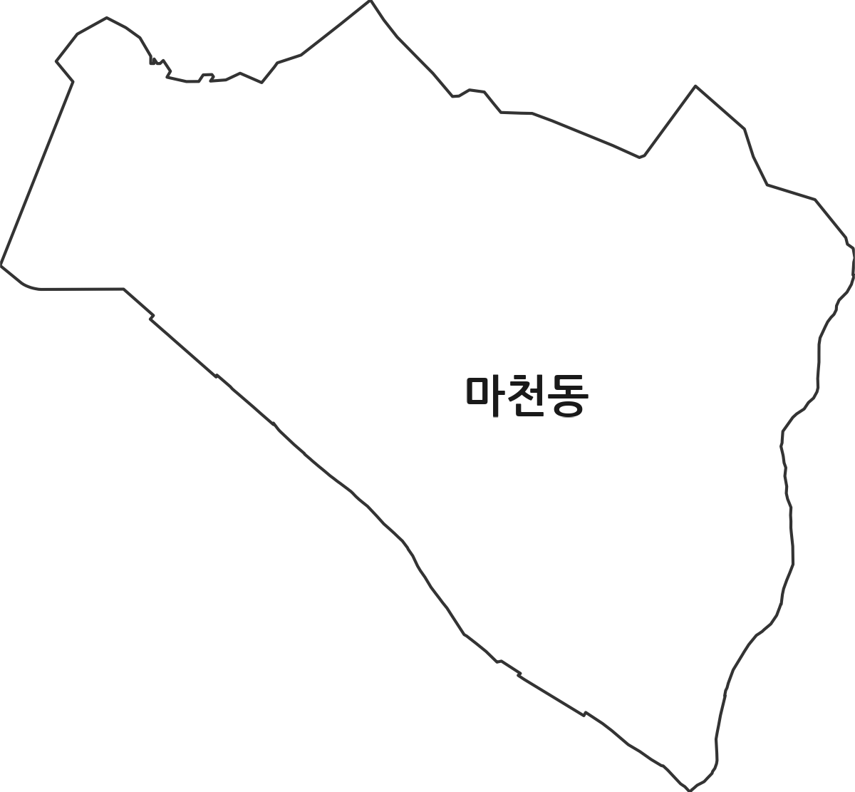 서울특별시 송파구 마천동 법정동 행정구역 경계 지도