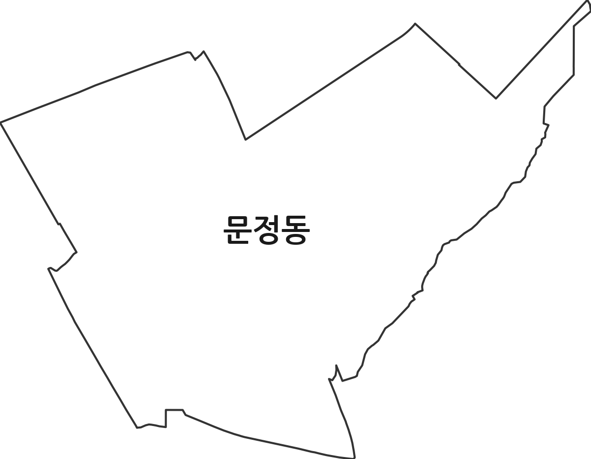 서울특별시 송파구 문정동 법정동 행정구역 경계 지도