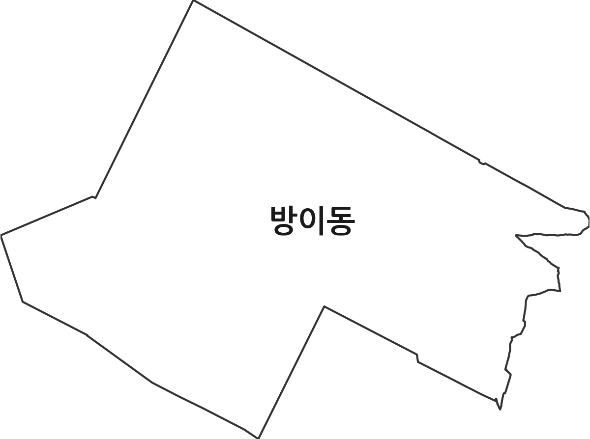 서울특별시 송파구 방이동 법정동 행정구역 경계 지도