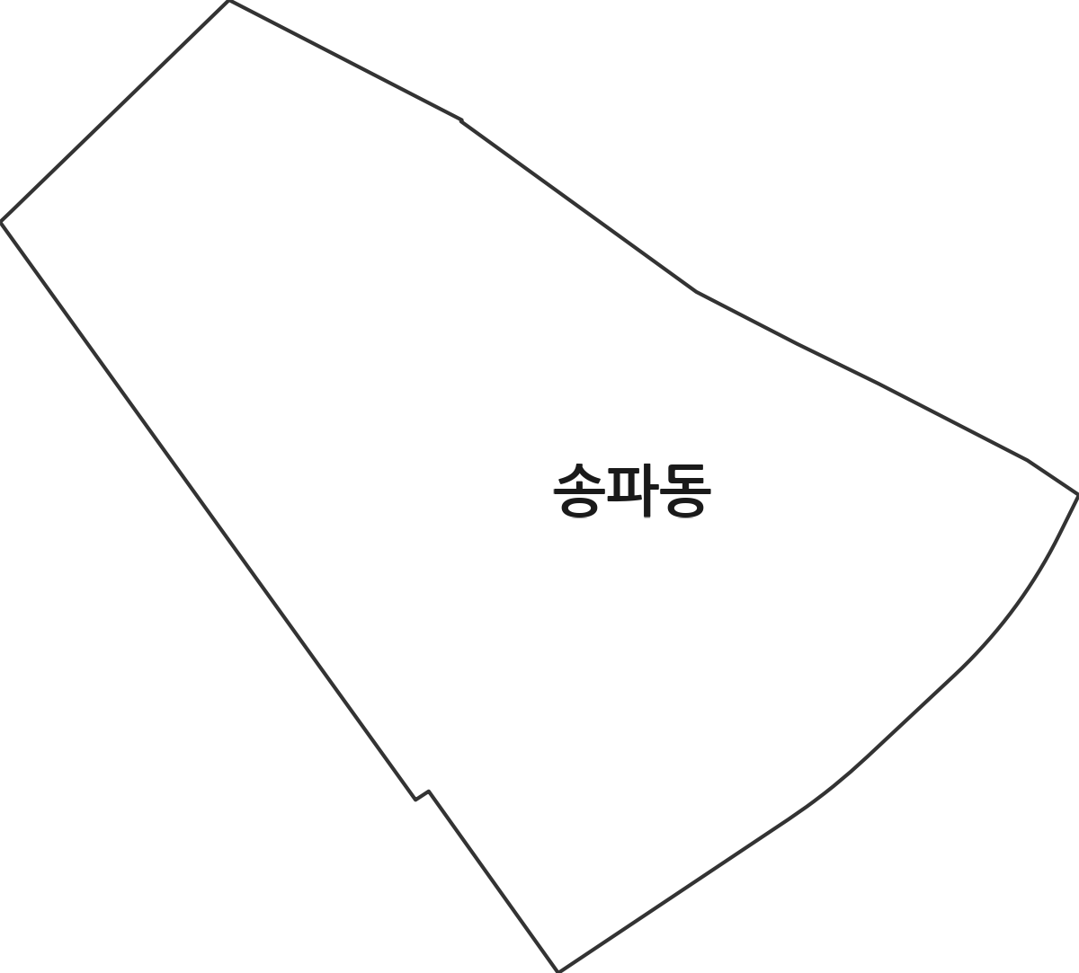 서울특별시 송파구 송파동 법정동 행정구역 경계 지도