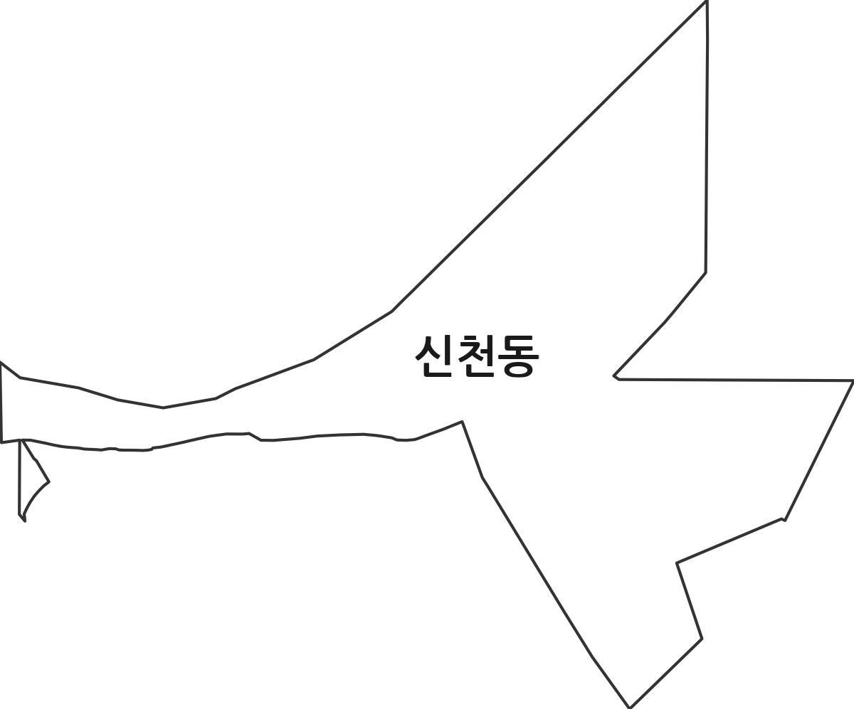 서울특별시 송파구 신천동 법정동 행정구역 경계 지도