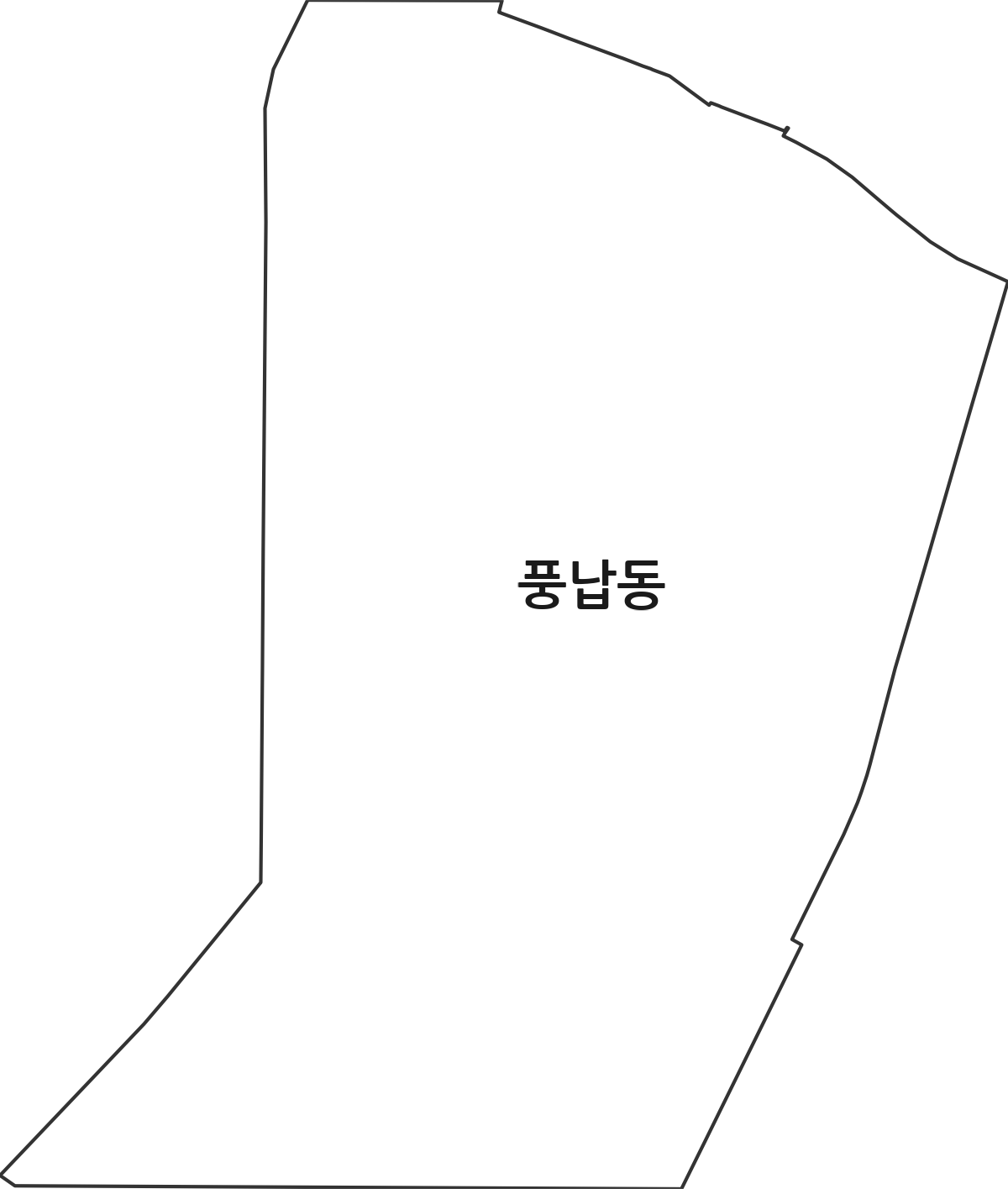 서울특별시 송파구 풍납동 법정동 행정구역 경계 지도