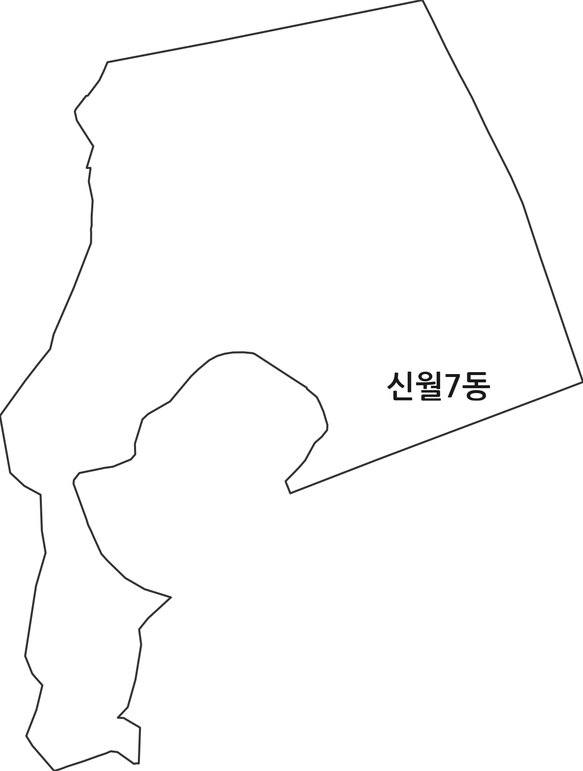서울특별시 양천구 신월7동 행정동 행정구역 경계 지도