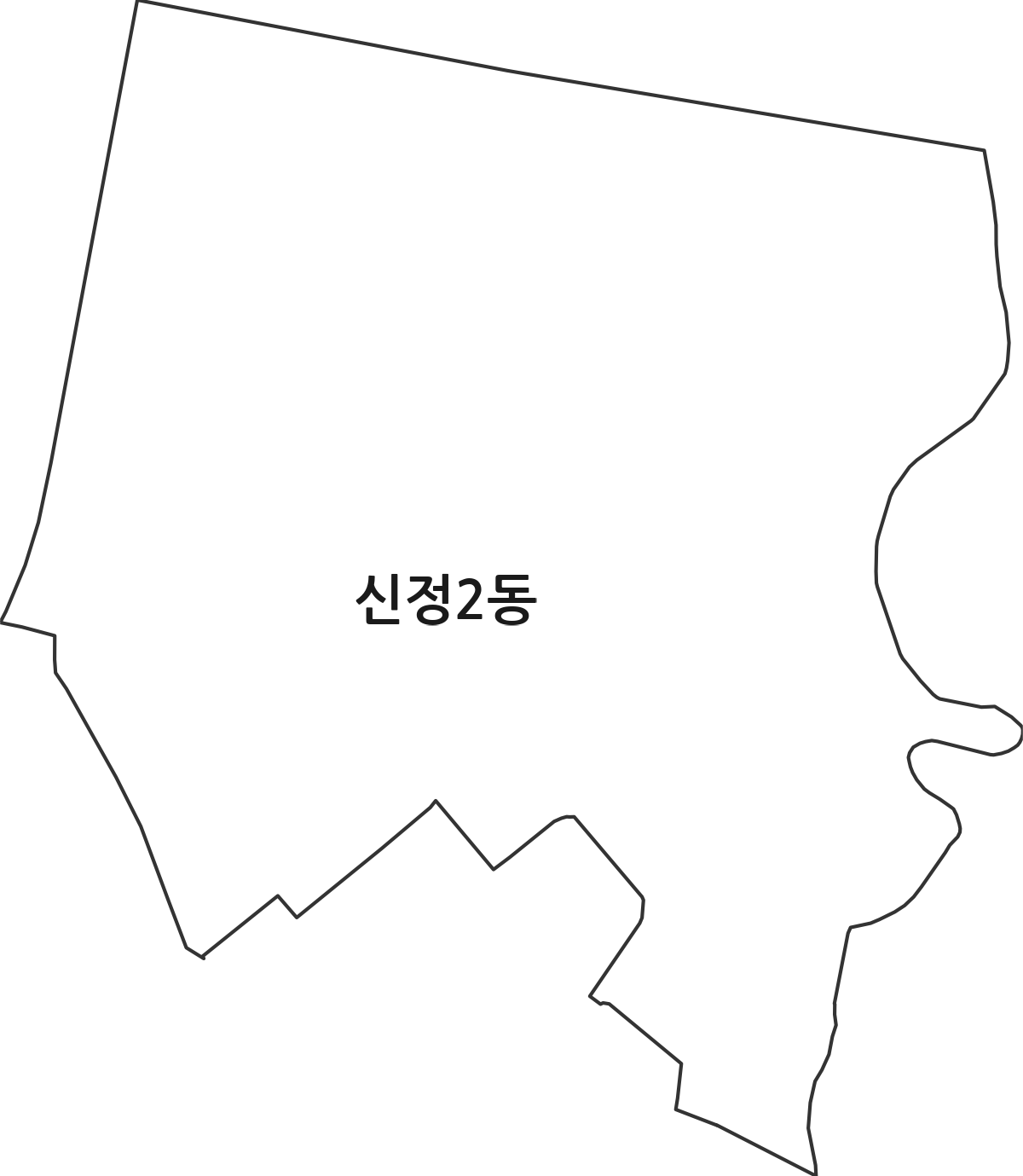 서울특별시 양천구 신정2동 행정동 행정구역 경계 지도
