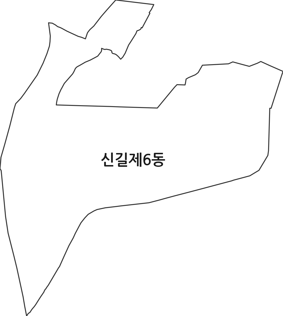 서울특별시 영등포구 신길제6동 행정동 행정구역 경계 지도