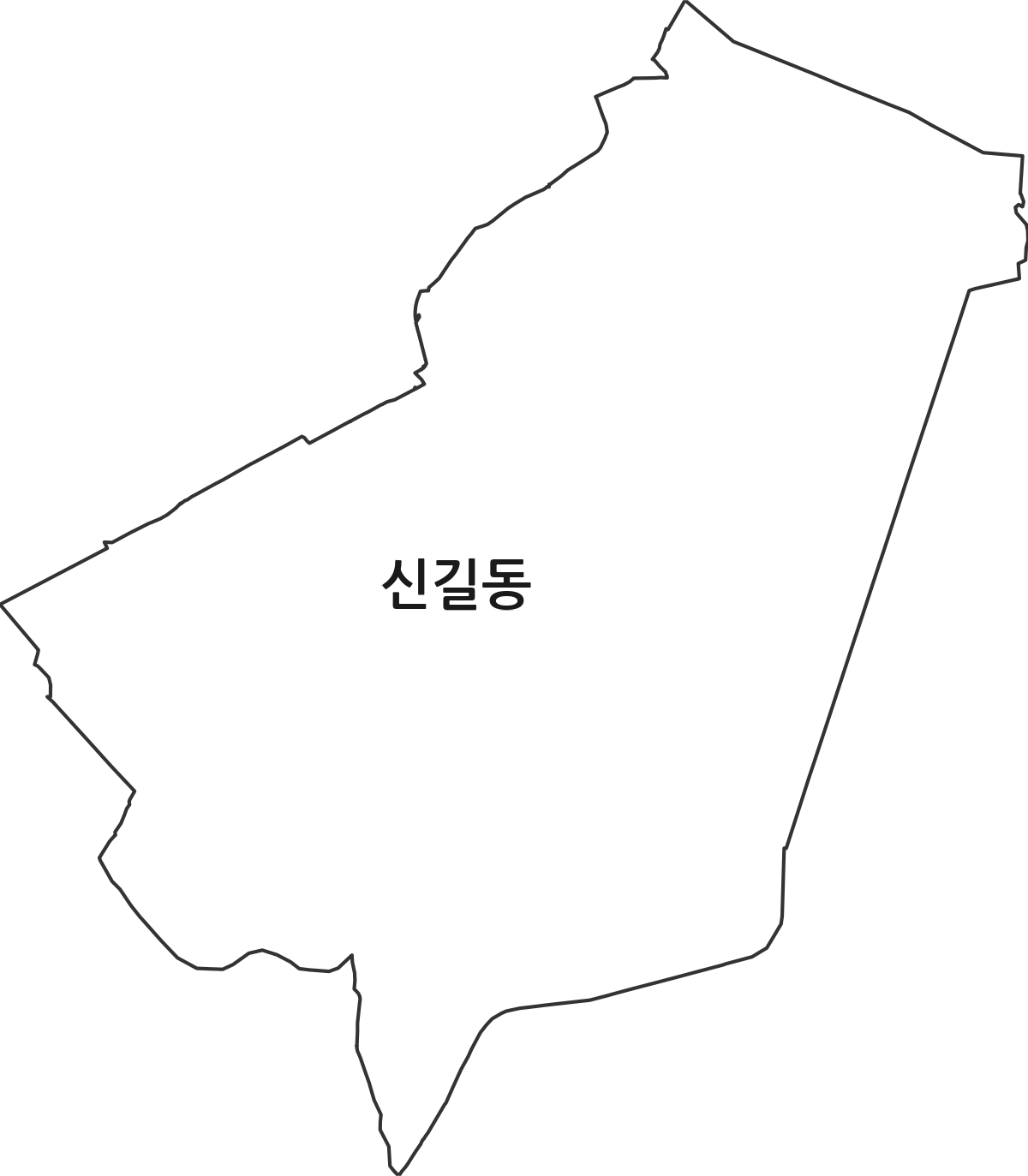 서울특별시 영등포구 신길동 법정동 행정구역 경계 지도