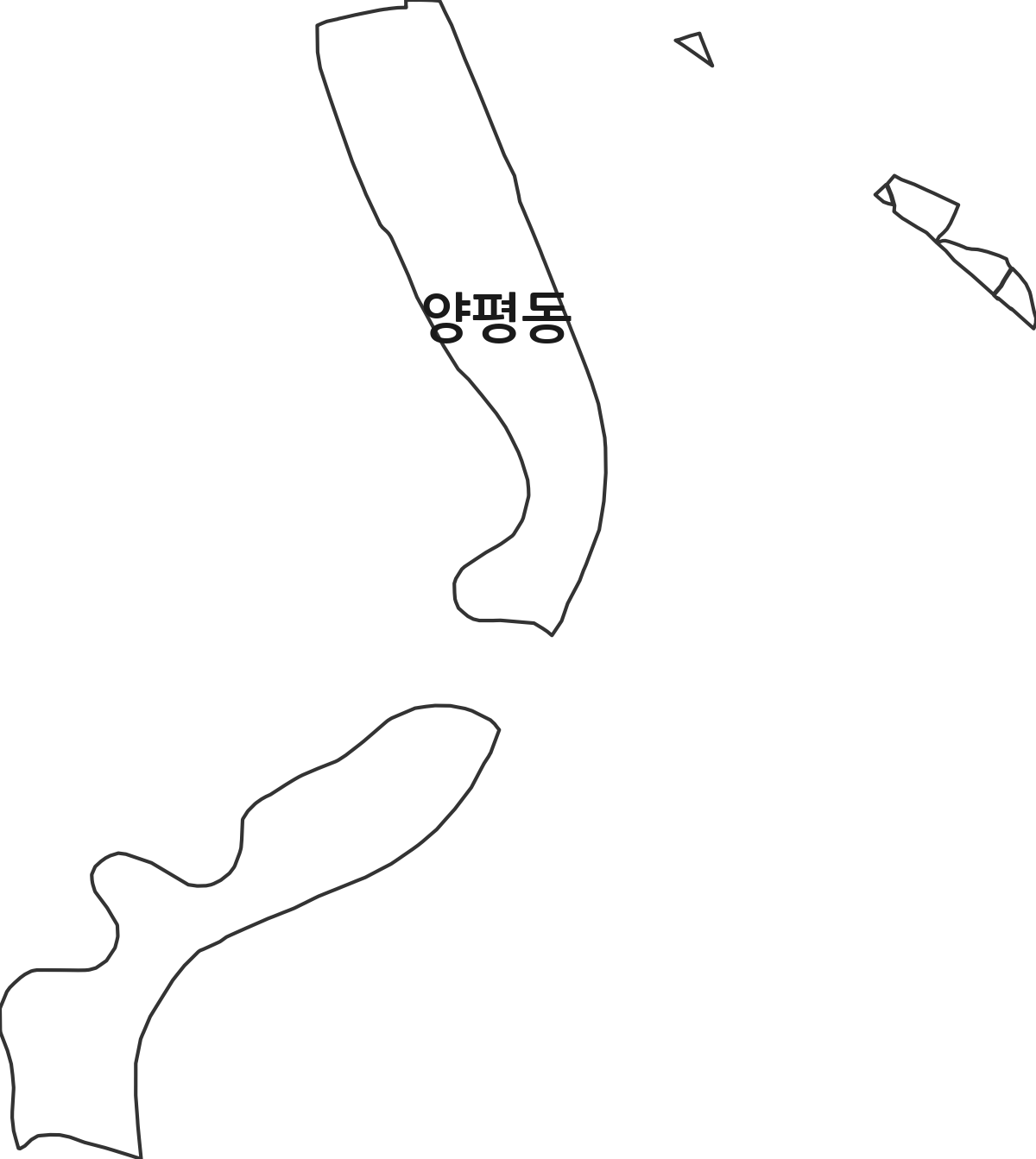 서울특별시 영등포구 양평동 법정동 행정구역 경계 지도
