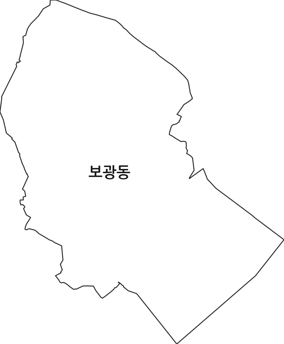 서울특별시 용산구 보광동 행정동 행정구역 경계 지도