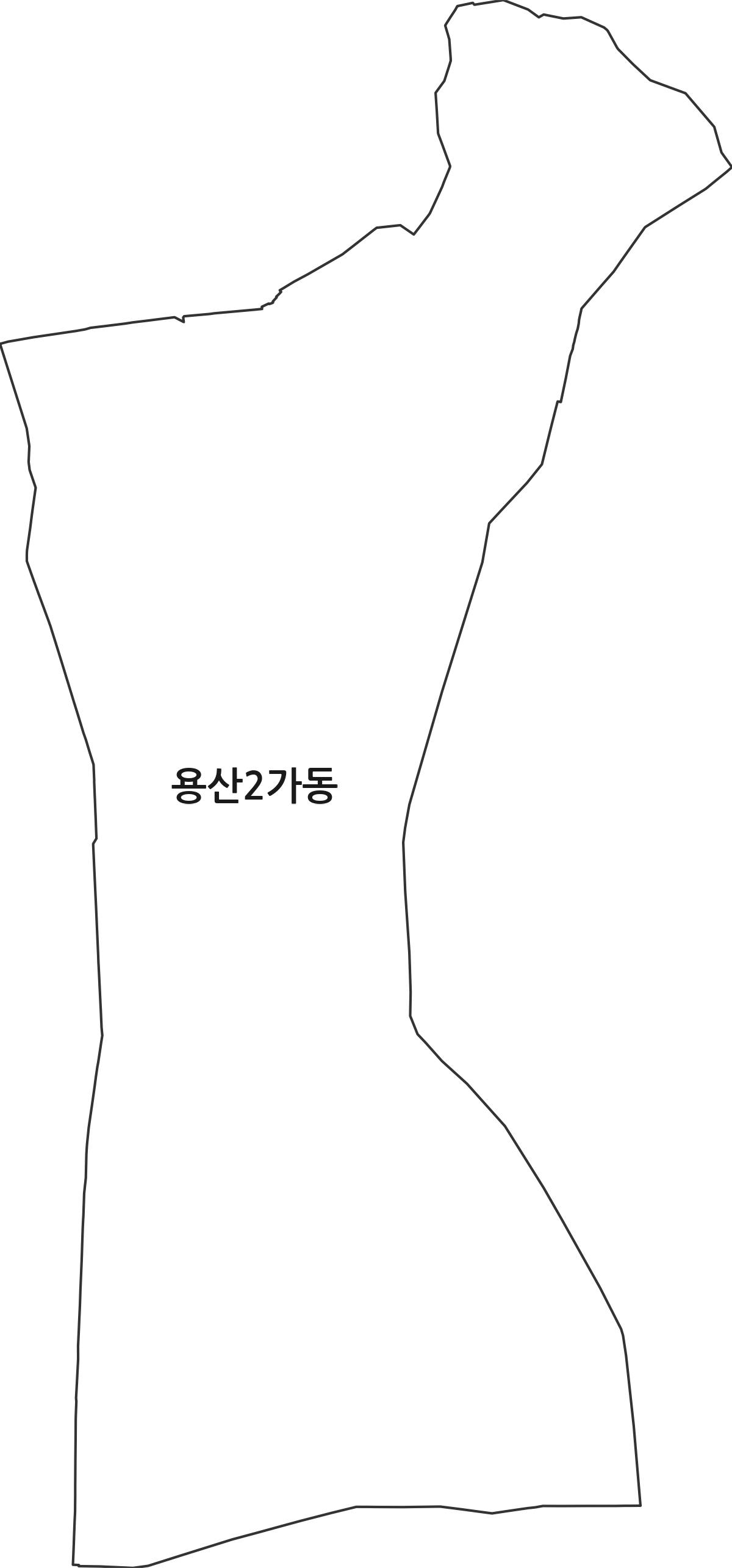 서울특별시 용산구 용산2가동 행정동 행정구역 경계 지도