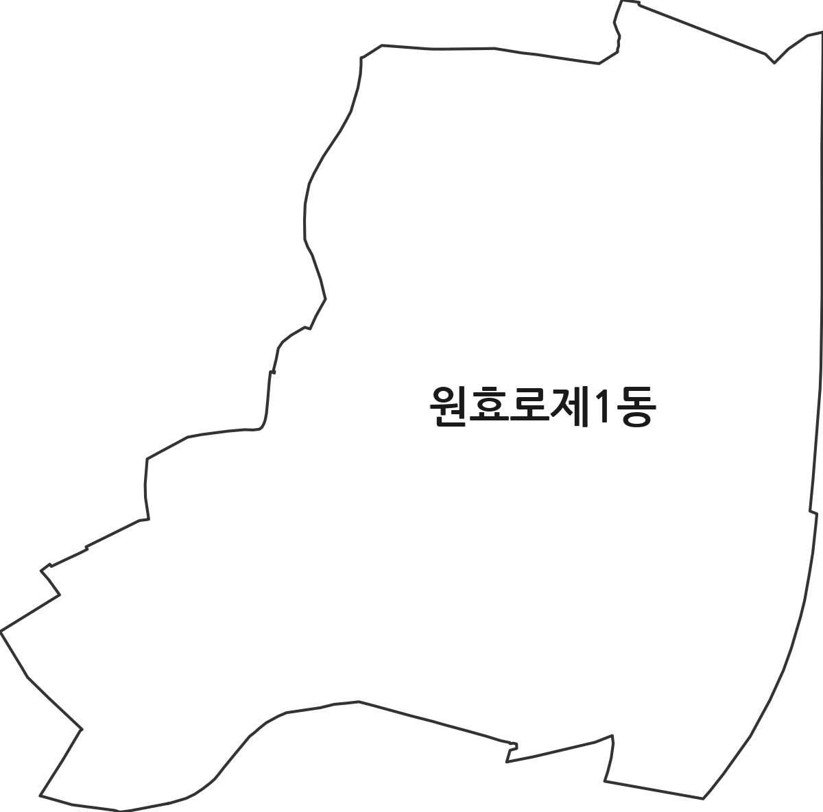 서울특별시 용산구 원효로제1동 행정동 행정구역 경계 지도