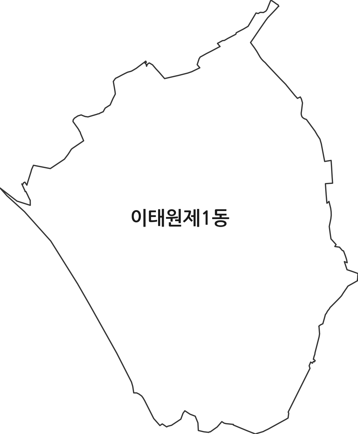 서울특별시 용산구 이태원제1동 행정동 행정구역 경계 지도