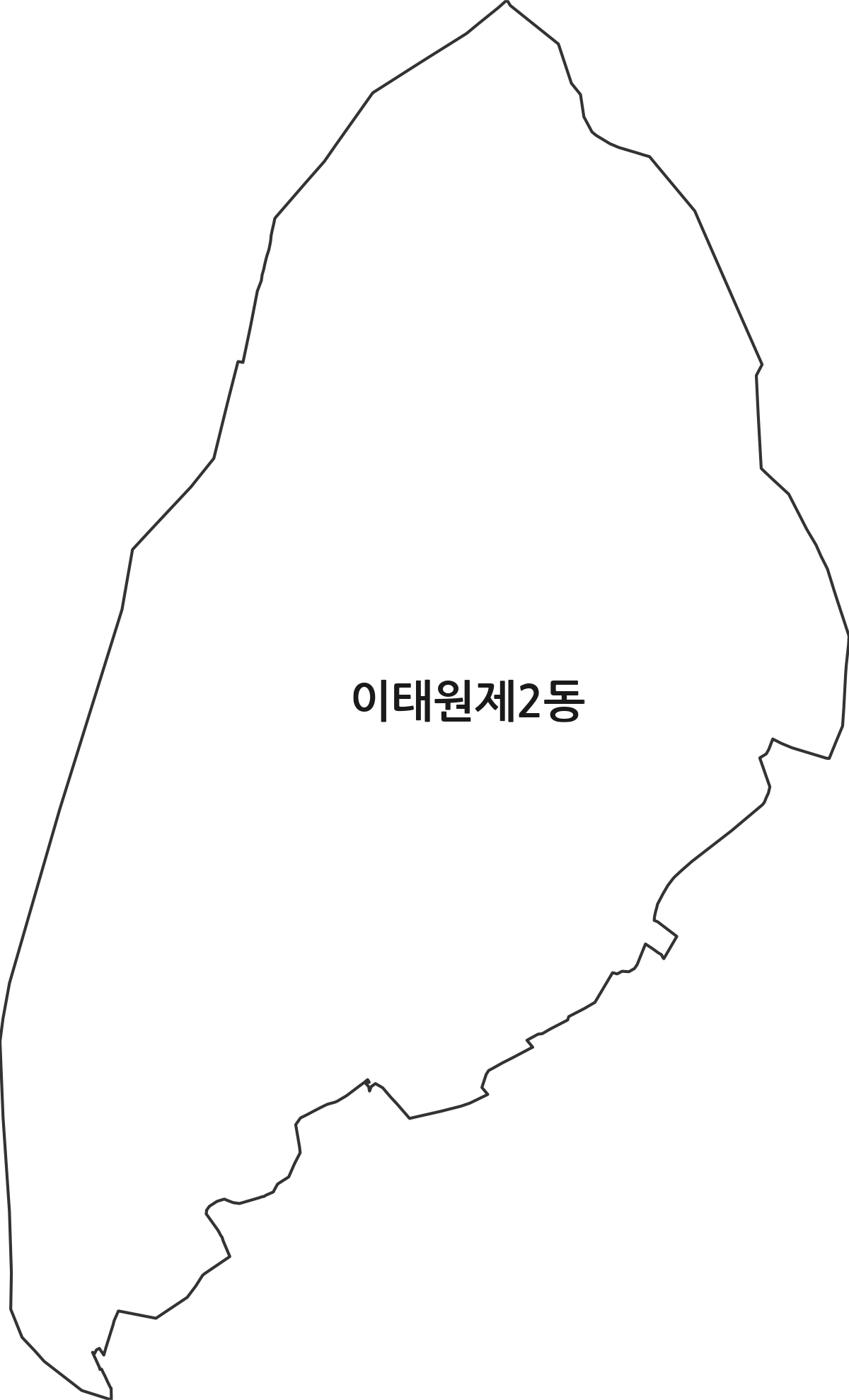 서울특별시 용산구 이태원제2동 행정동 행정구역 경계 지도