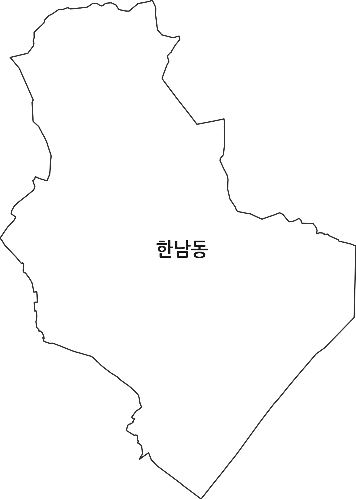서울특별시 용산구 한남동 행정동 행정구역 경계 지도