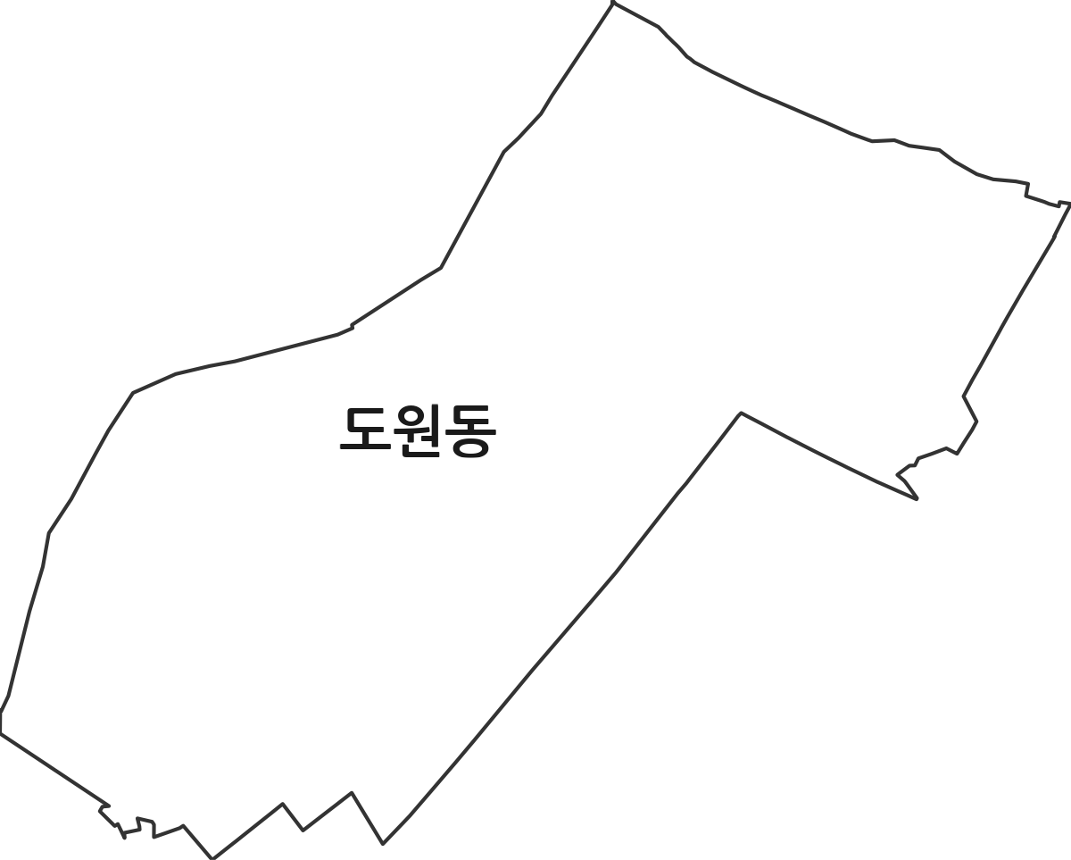 서울특별시 용산구 도원동 법정동 행정구역 경계 지도