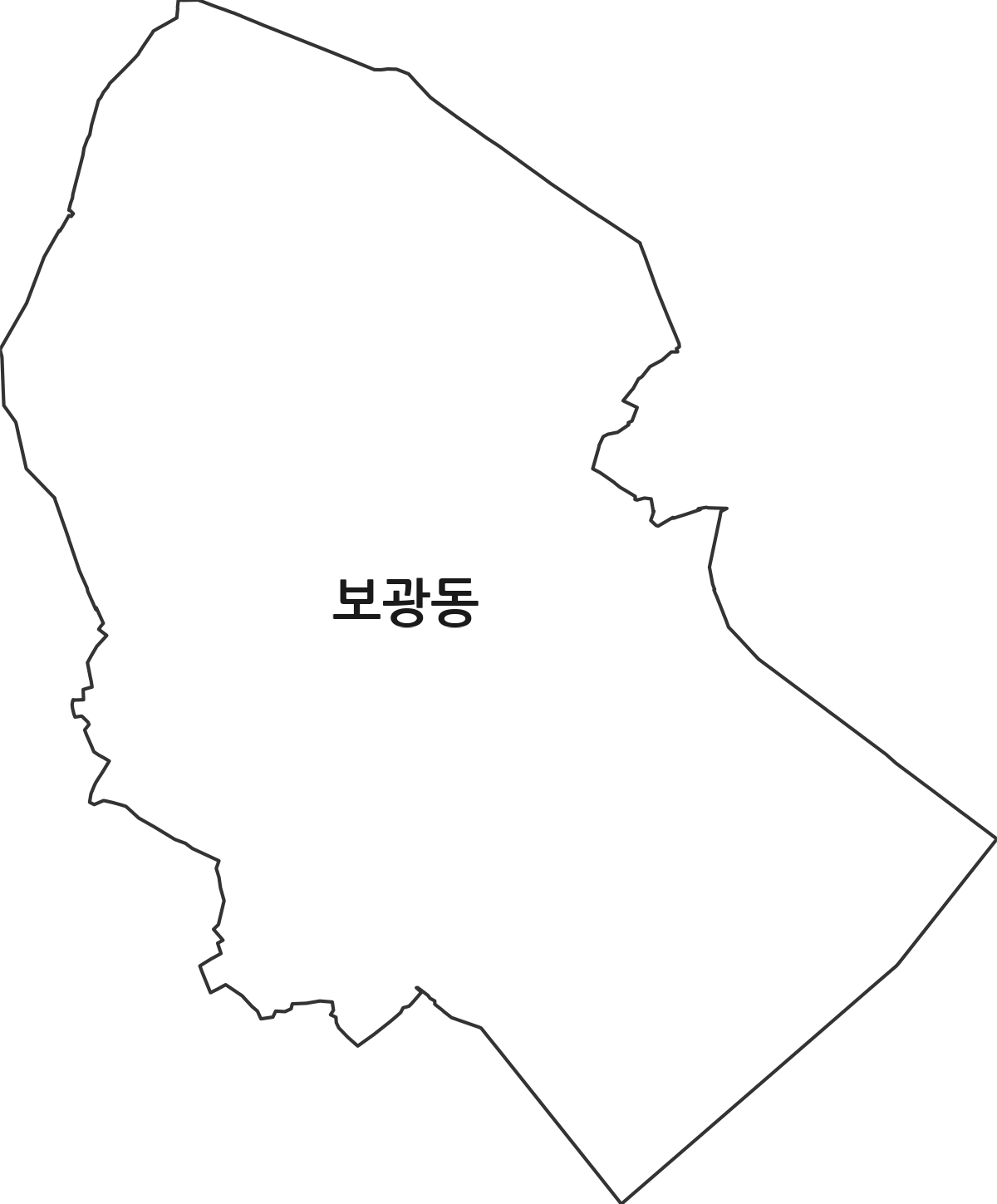 서울특별시 용산구 보광동 법정동 행정구역 경계 지도