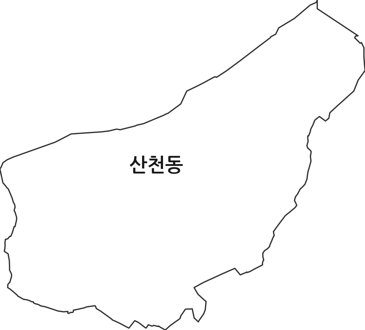 서울특별시 용산구 산천동 법정동 행정구역 경계 지도