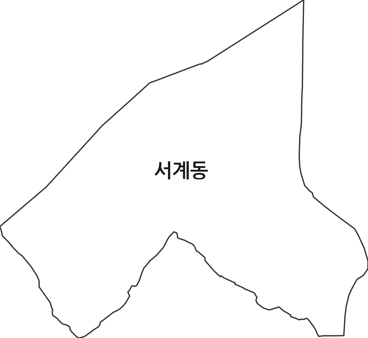 서울특별시 용산구 서계동 법정동 행정구역 경계 지도