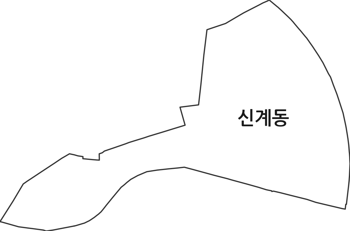 서울특별시 용산구 신계동 법정동 행정구역 경계 지도
