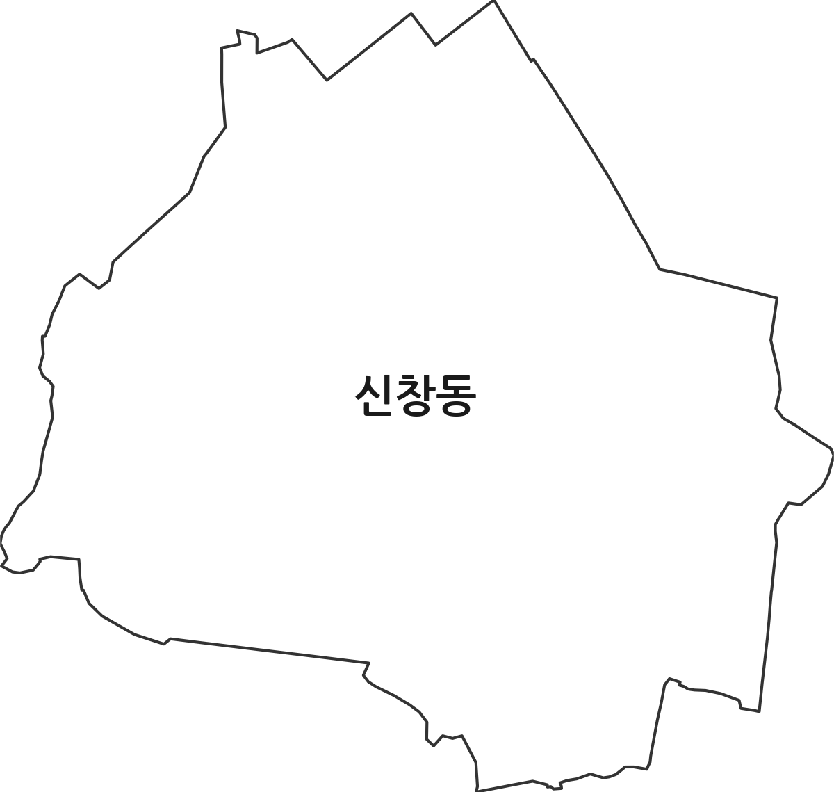 서울특별시 용산구 신창동 법정동 행정구역 경계 지도
