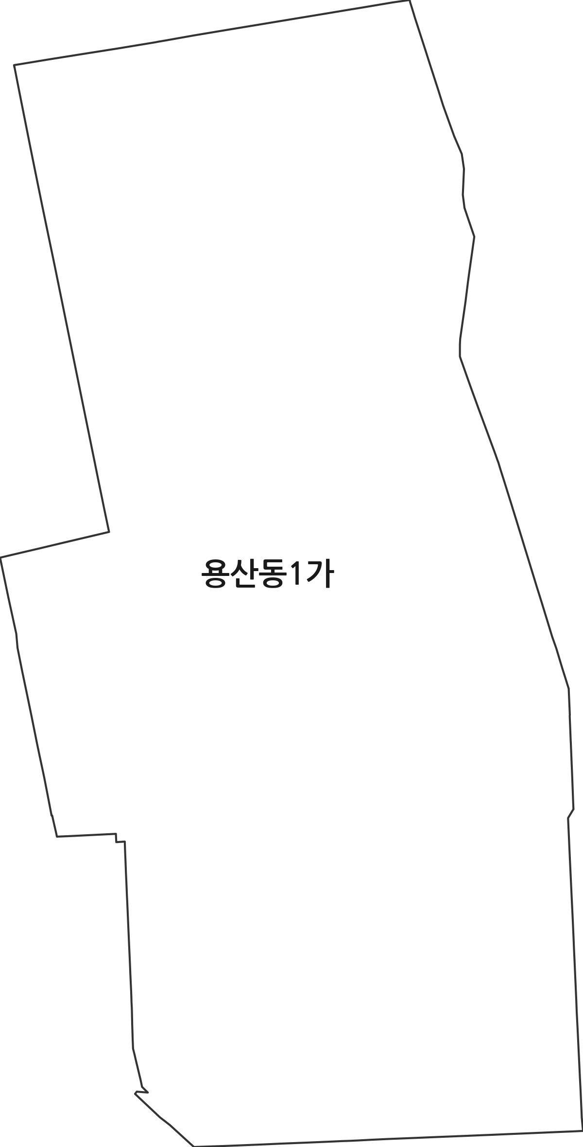 서울특별시 용산구 용산동1가 법정동 행정구역 경계 지도