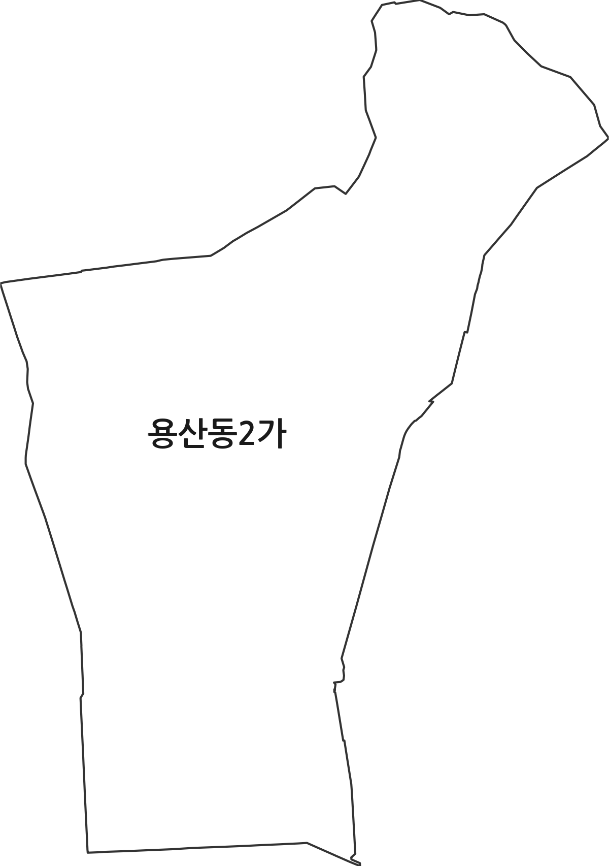 서울특별시 용산구 용산동2가 법정동 행정구역 경계 지도