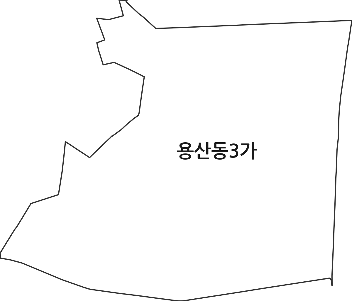 서울특별시 용산구 용산동3가 법정동 행정구역 경계 지도