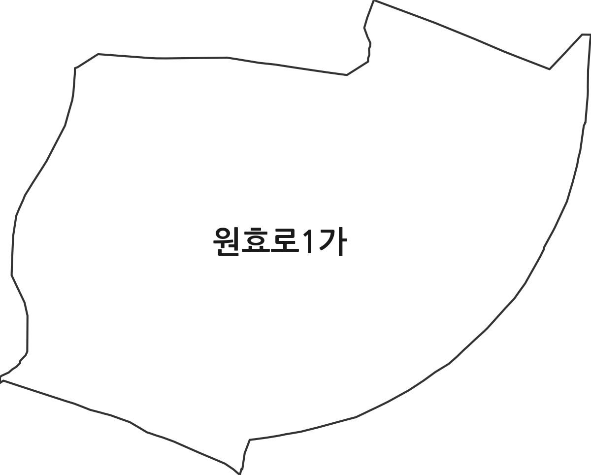 서울특별시 용산구 원효로1가 법정동 행정구역 경계 지도