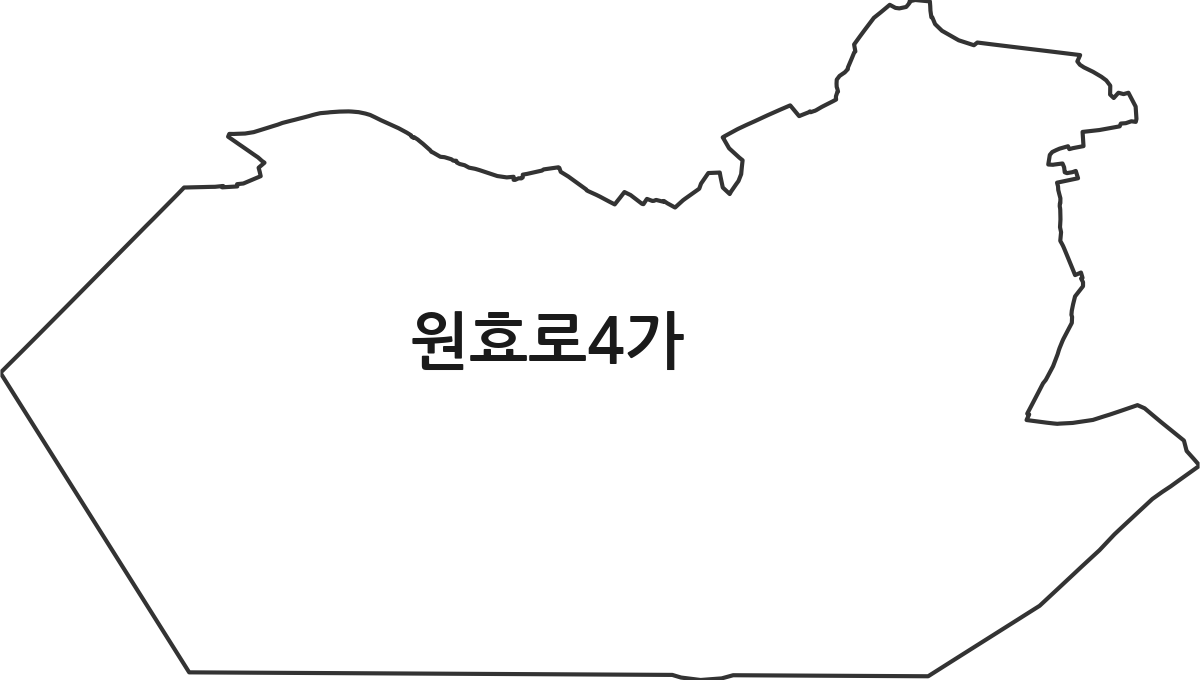 서울특별시 용산구 원효로4가 법정동 행정구역 경계 지도