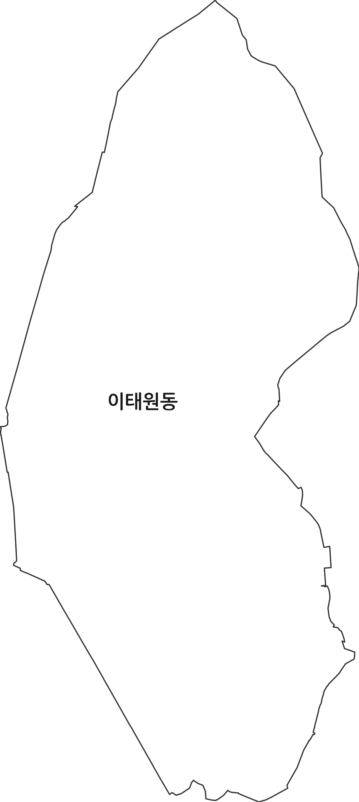 서울특별시 용산구 이태원동 법정동 행정구역 경계 지도