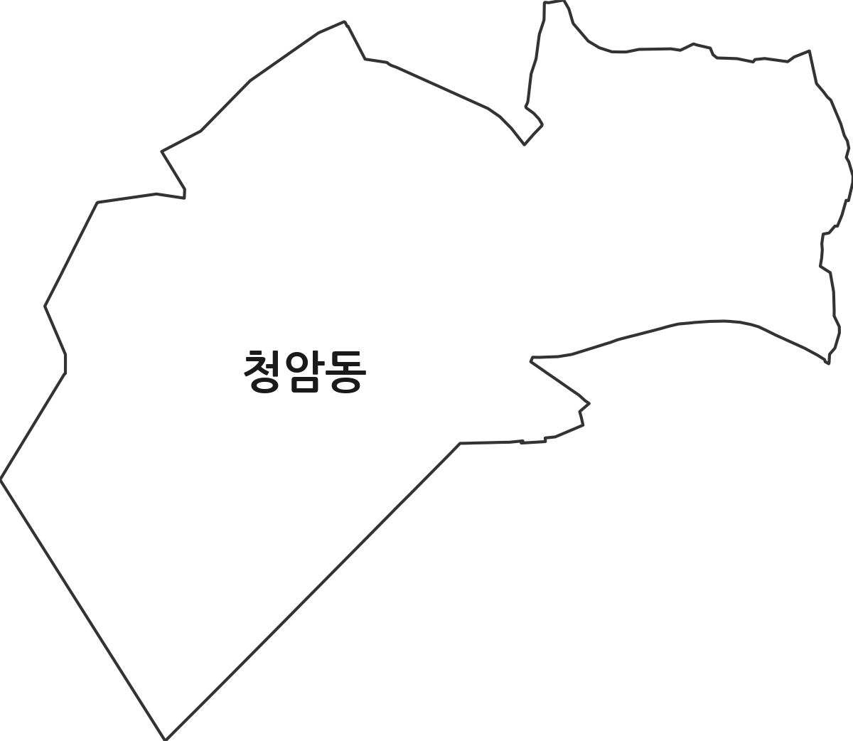 서울특별시 용산구 청암동 법정동 행정구역 경계 지도