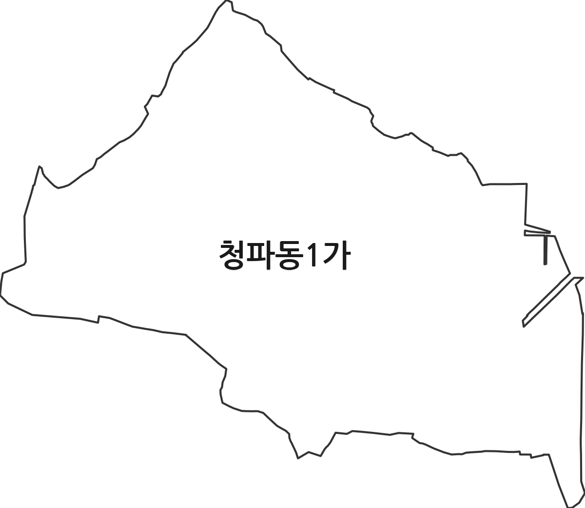 서울특별시 용산구 청파동1가 법정동 행정구역 경계 지도