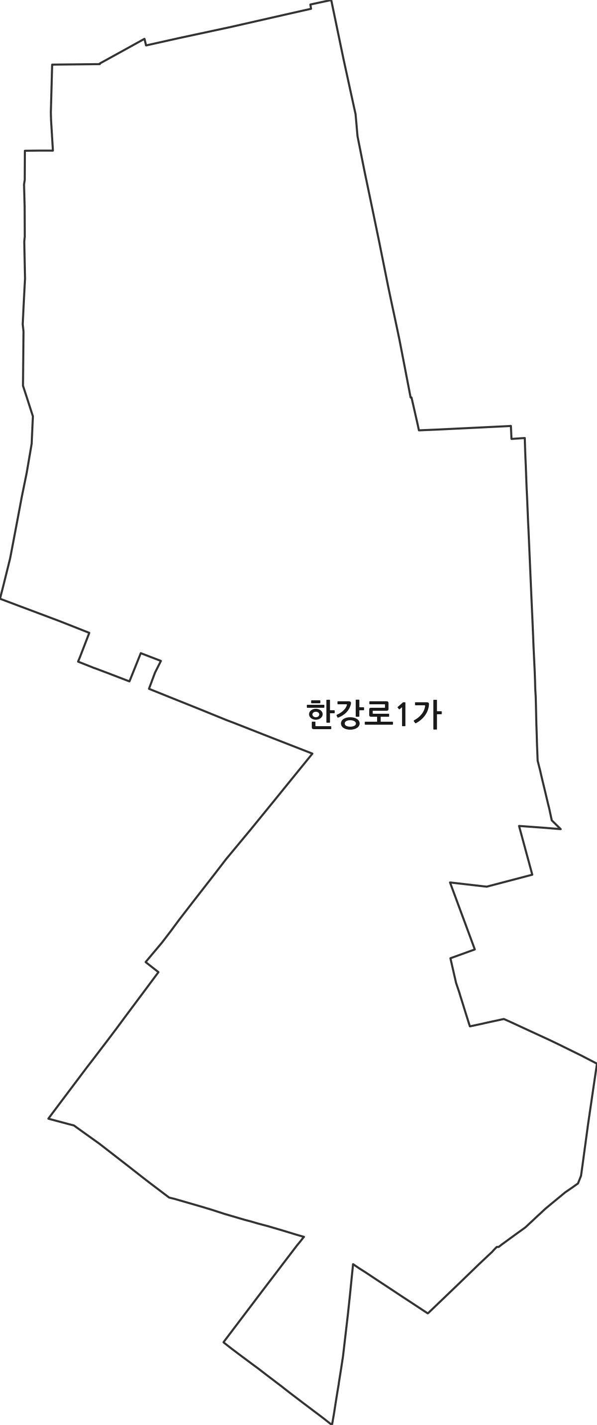 서울특별시 용산구 한강로1가 법정동 행정구역 경계 지도