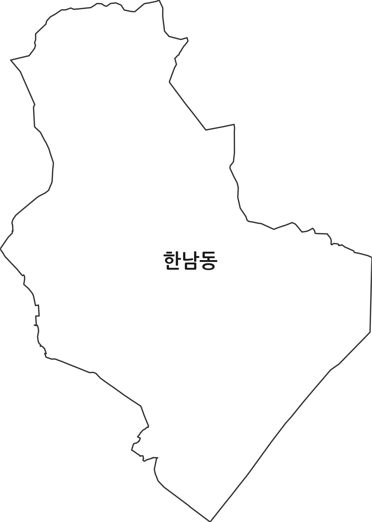 서울특별시 용산구 한남동 법정동 행정구역 경계 지도