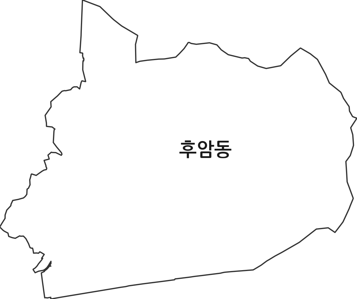 서울특별시 용산구 후암동 법정동 행정구역 경계 지도