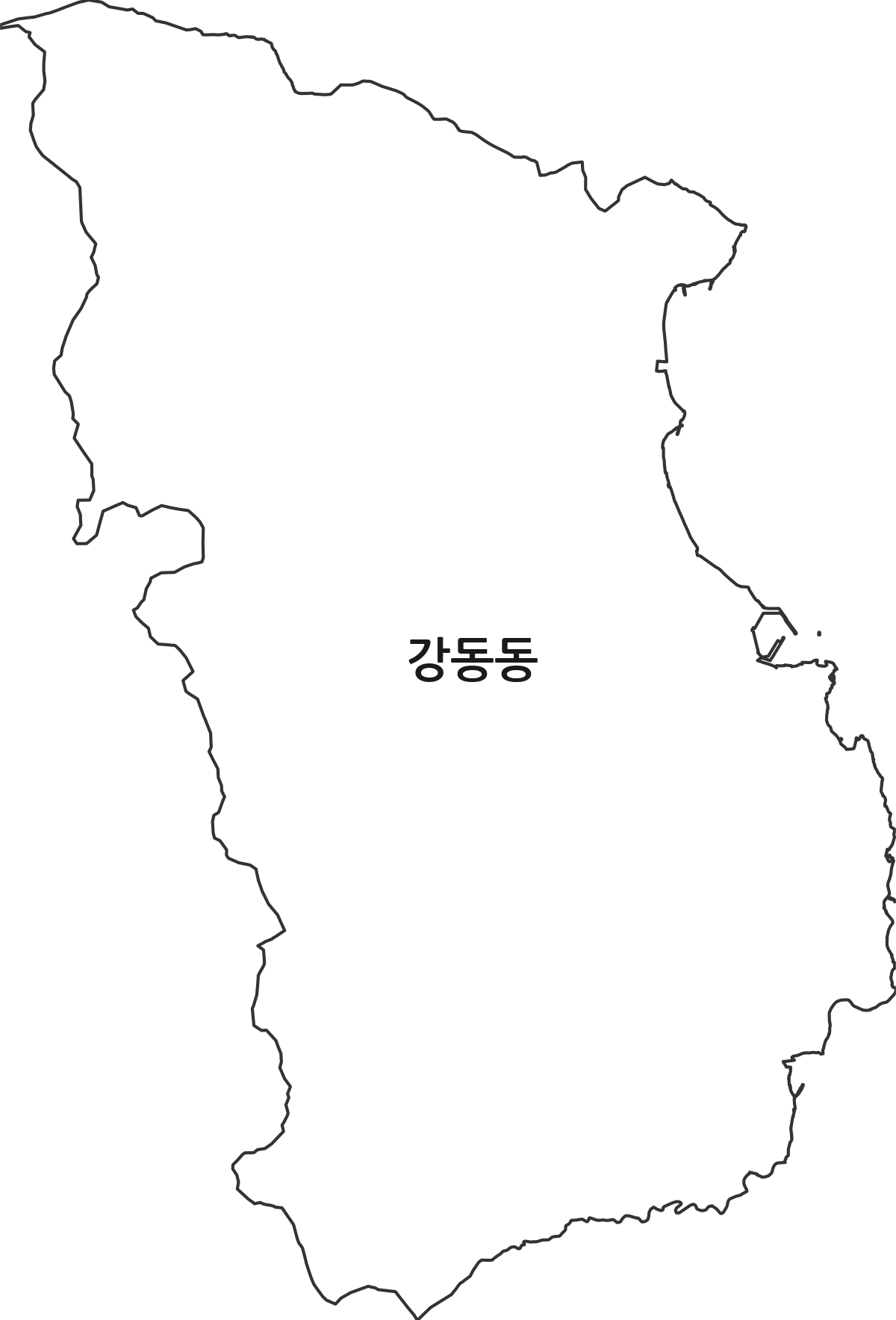 울산광역시 북구 강동동 행정동 행정구역 경계 지도