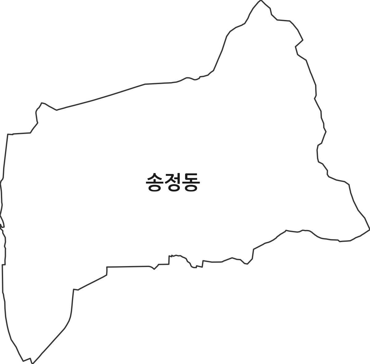 울산광역시 북구 송정동 행정동 행정구역 경계 지도