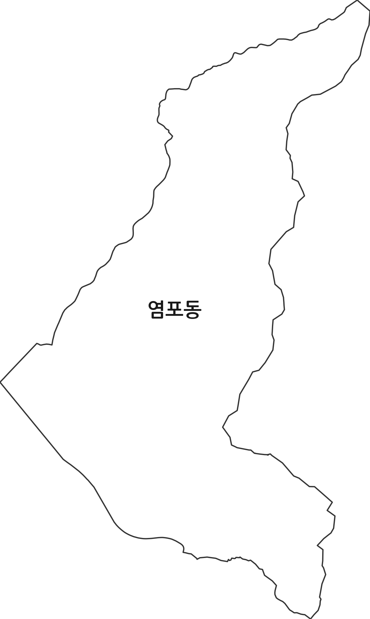 울산광역시 북구 염포동 행정동 행정구역 경계 지도