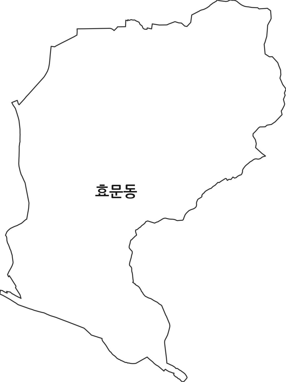 울산광역시 북구 효문동 행정동 행정구역 경계 지도
