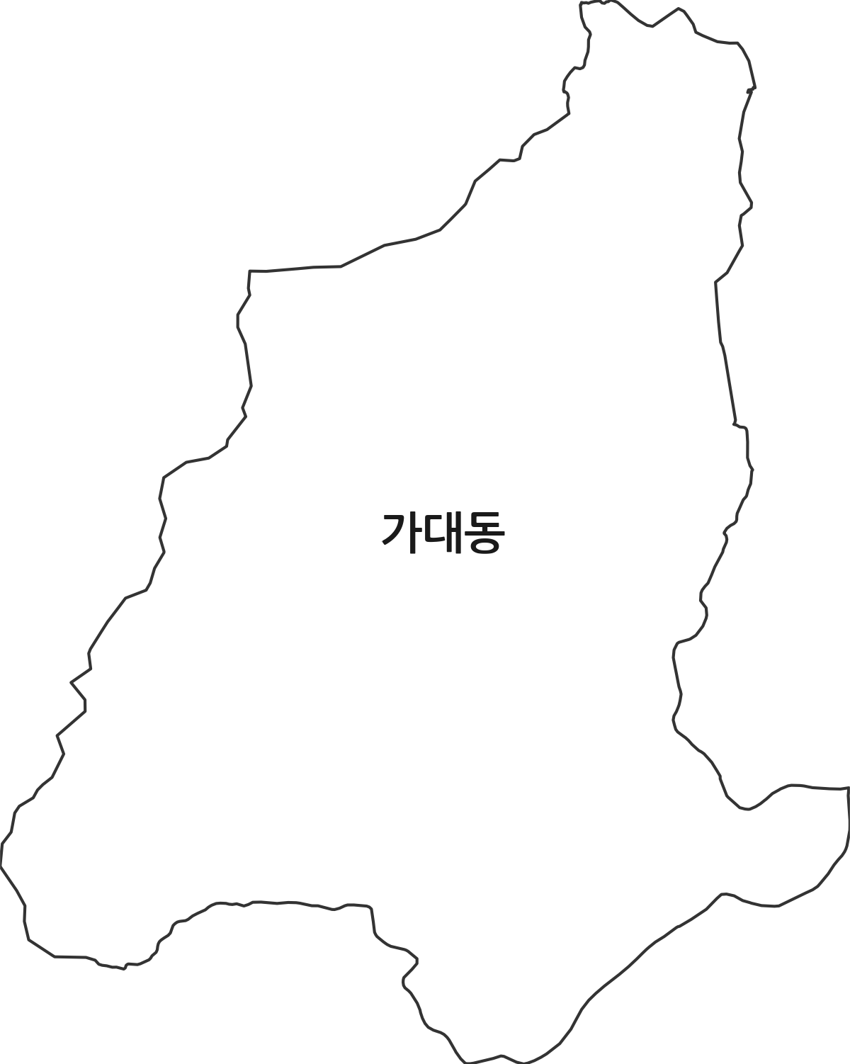 울산광역시 북구 가대동 법정동 행정구역 경계 지도