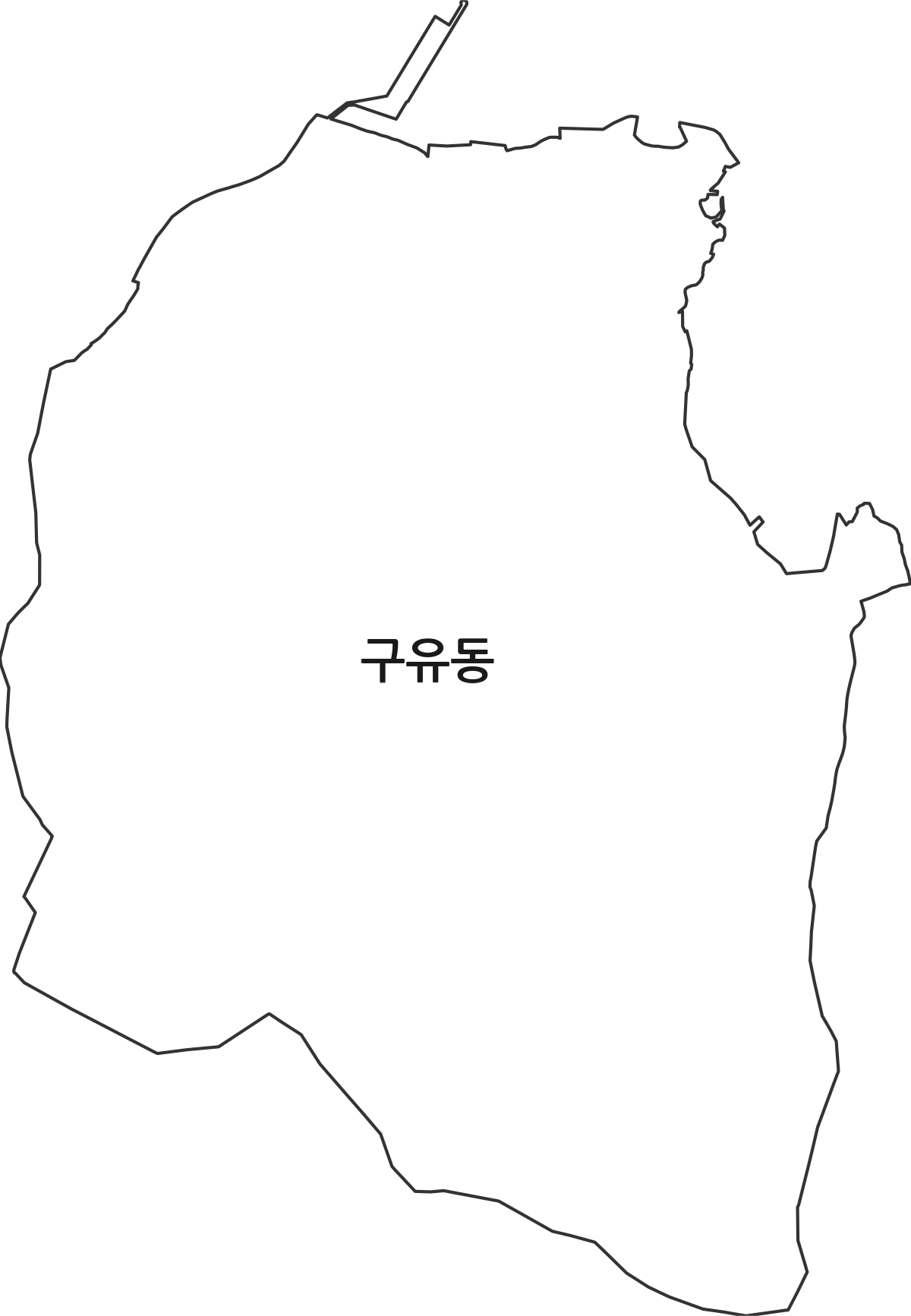 울산광역시 북구 구유동 법정동 행정구역 경계 지도