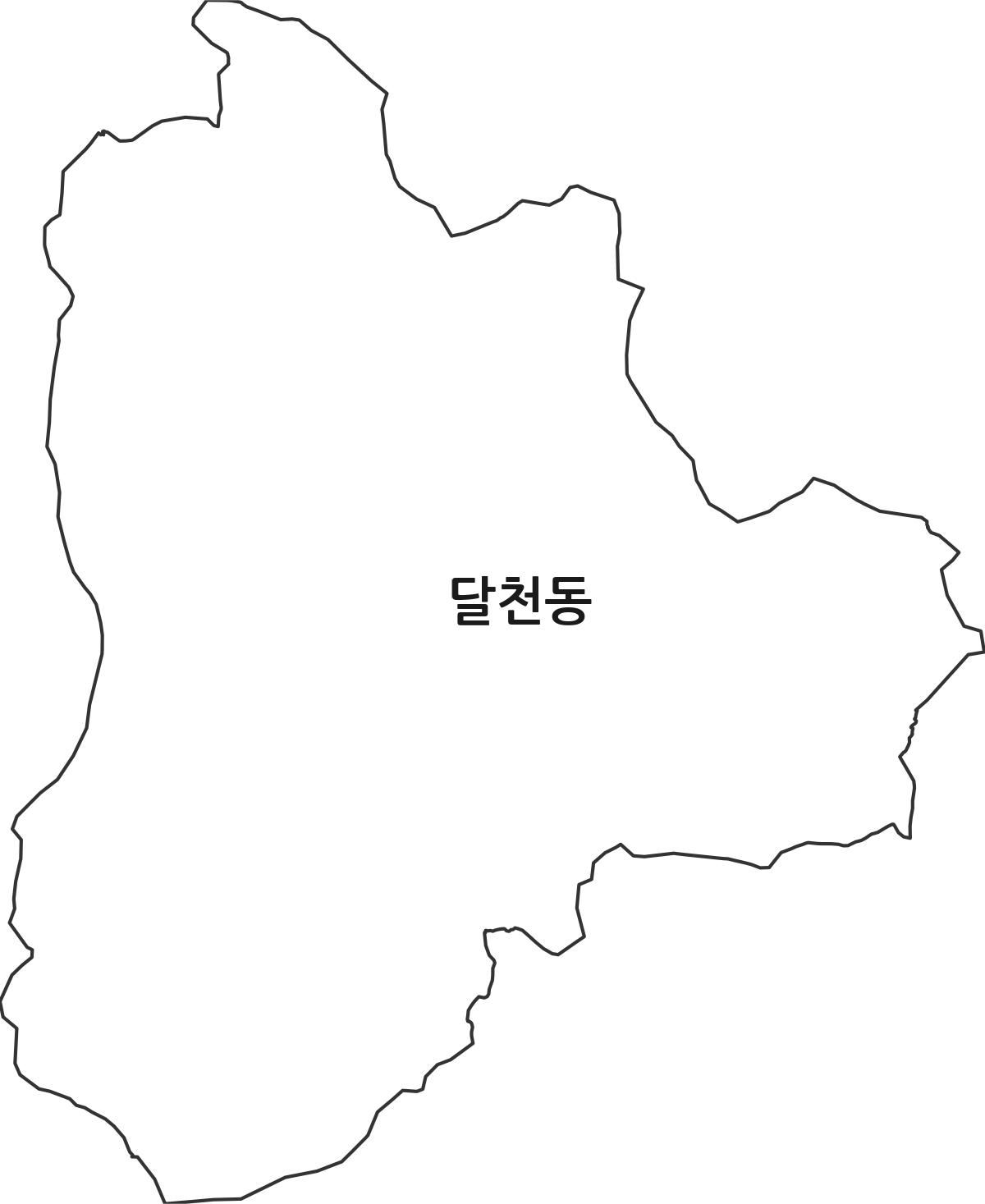 울산광역시 북구 달천동 법정동 행정구역 경계 지도