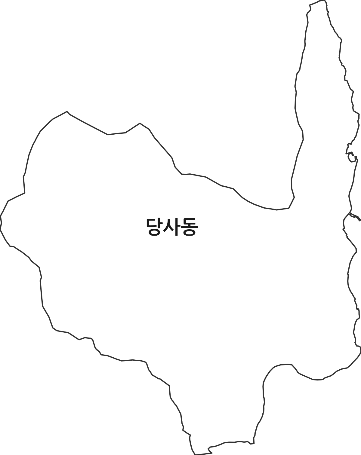 울산광역시 북구 당사동 법정동 행정구역 경계 지도