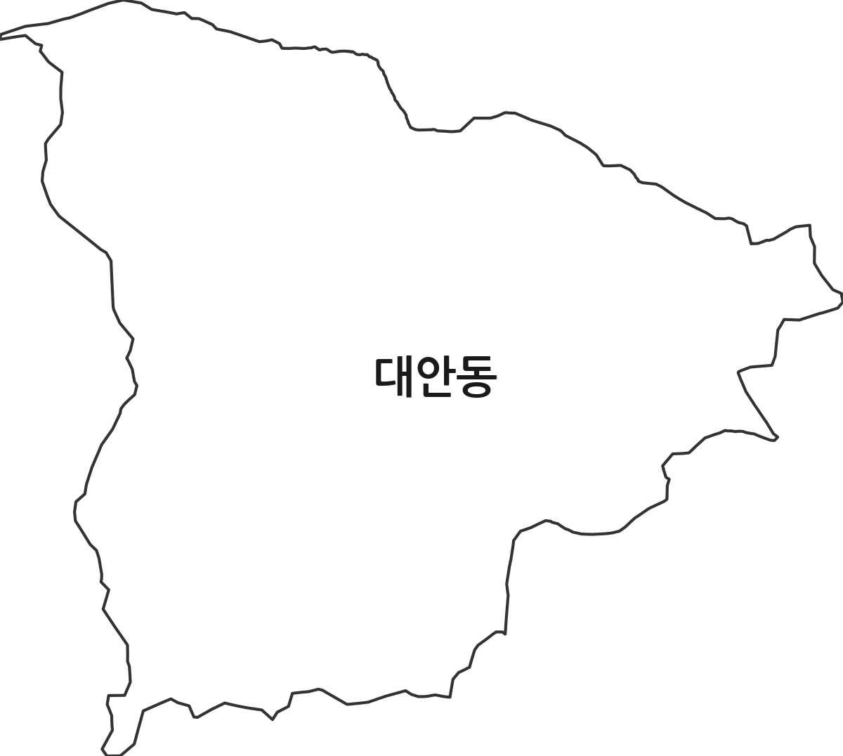 울산광역시 북구 대안동 법정동 행정구역 경계 지도