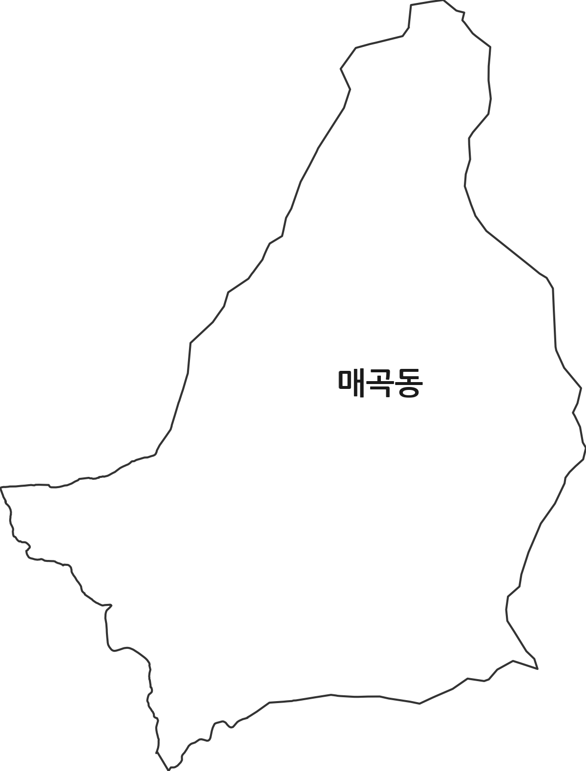 울산광역시 북구 매곡동 법정동 행정구역 경계 지도