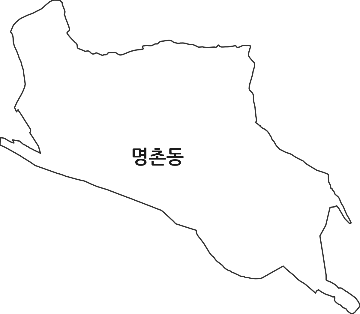 울산광역시 북구 명촌동 법정동 행정구역 경계 지도
