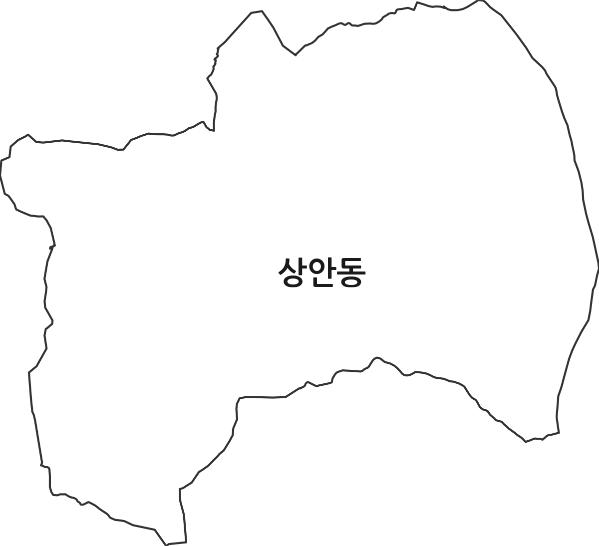 울산광역시 북구 상안동 법정동 행정구역 경계 지도