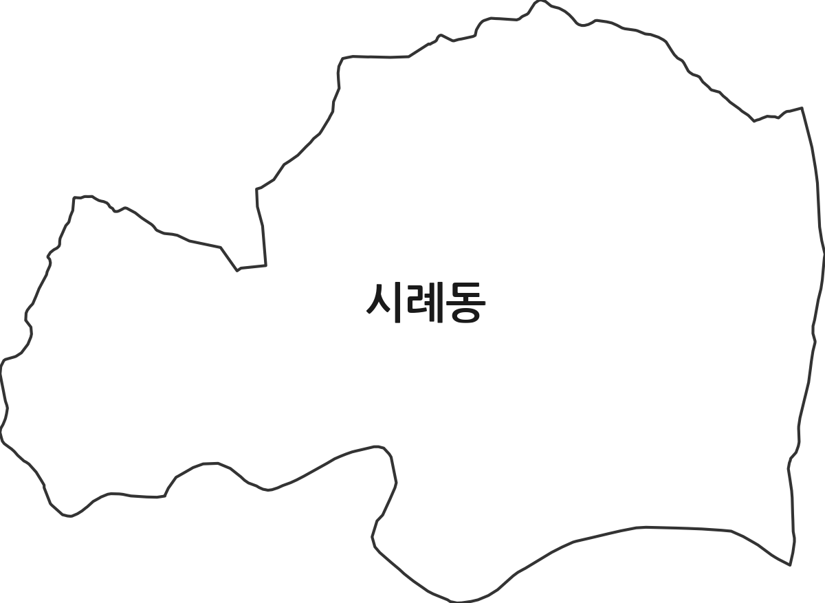 울산광역시 북구 시례동 법정동 행정구역 경계 지도